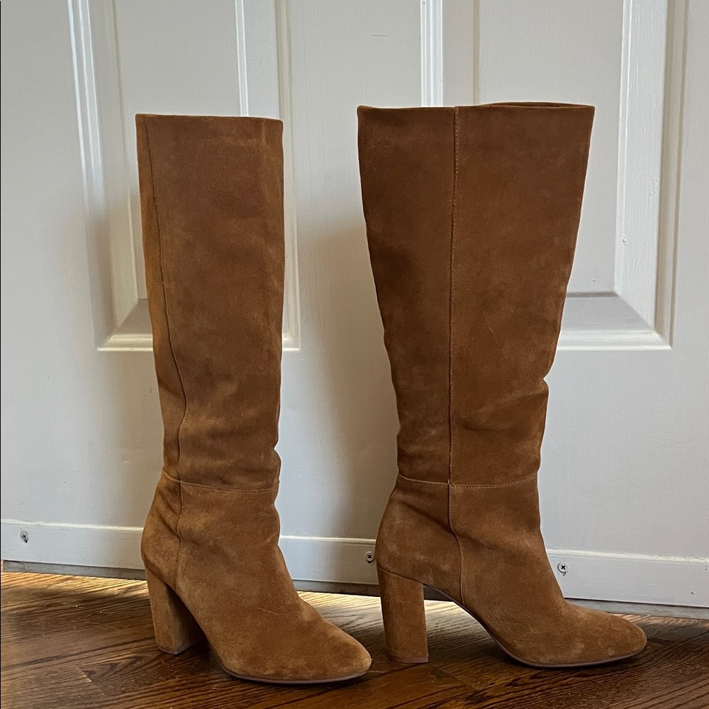 Chinese Laundry Honey Brown Suede Knee-High Boots